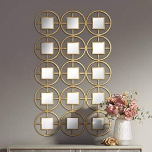 newhill designs verna 40 1/2″ h glossy gold circle metal mirrored wall art