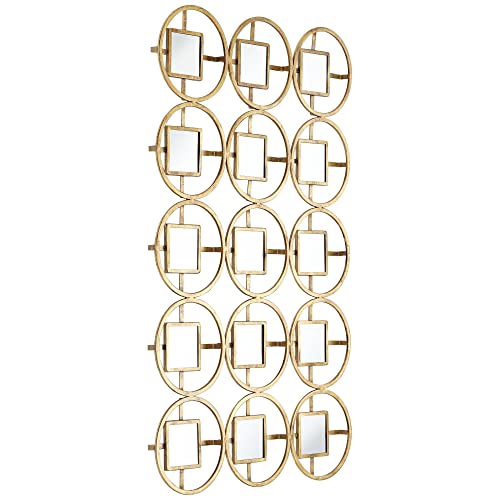 Newhill Designs Verna 40 1/2" H Glossy Gold Circle Metal Mirrored Wall Art