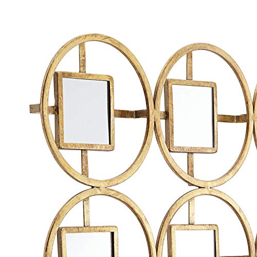 Newhill Designs Verna 40 1/2" H Glossy Gold Circle Metal Mirrored Wall Art