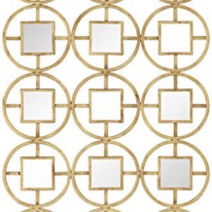 Newhill Designs Verna 40 1/2" H Glossy Gold Circle Metal Mirrored Wall Art