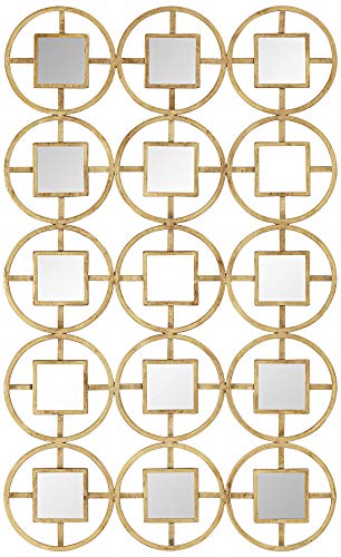 Newhill Designs Verna 40 1/2" H Glossy Gold Circle Metal Mirrored Wall Art