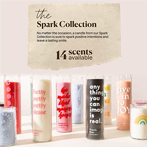 Paddywax Candles Spark Collection, Naturally Scented Candle, 10.6 Ounces, Pink Peony Coconut