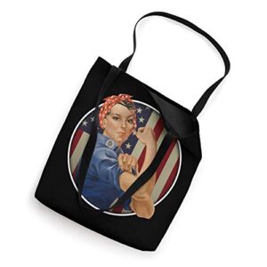 Rosie the Riveter USA American Flag Tote Bag