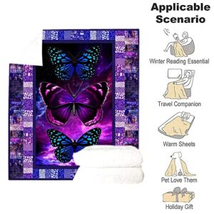 Ultra Soft Butterfly Theme Blanket for Kids and Adults Microfiber Plush Sherpa Blanket for Bed and Couch Warm Fuzzy Throw Blanket Cozy Throws Blankets (Butterfly01, 130cm x 150cm(51'' x 59''))