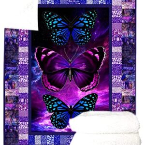 Ultra Soft Butterfly Theme Blanket for Kids and Adults Microfiber Plush Sherpa Blanket for Bed and Couch Warm Fuzzy Throw Blanket Cozy Throws Blankets (Butterfly01, 130cm x 150cm(51'' x 59''))