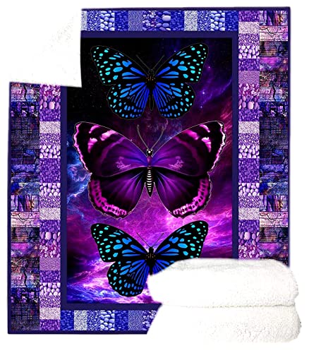 Ultra Soft Butterfly Theme Blanket for Kids and Adults Microfiber Plush Sherpa Blanket for Bed and Couch Warm Fuzzy Throw Blanket Cozy Throws Blankets (Butterfly01, 130cm x 150cm(51'' x 59''))