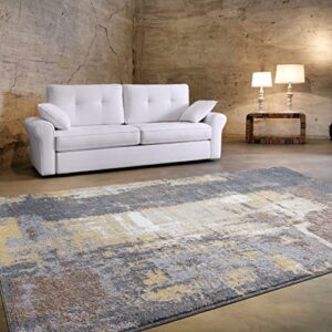 LUXE WEAVERS Abstract Gray 8x10 Gold Area Rug 6482