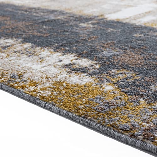 LUXE WEAVERS Abstract Gray 8x10 Gold Area Rug 6482