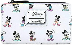 loungefly disney mickey mouse pastel poses all over print flap wallet