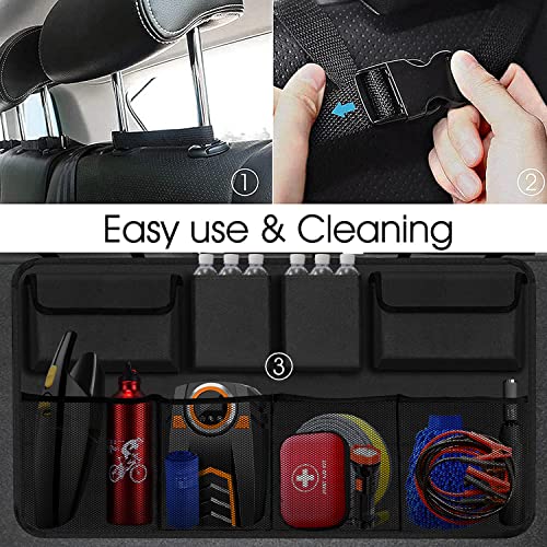 Wellkool Car Trunk Car Organisers, Backseat Hanging Car Organisers with 8 Large Storage Bag -Trunk Organizer for SUV,Truck,Van -Your Space Saving Exper (Car Organizer1)