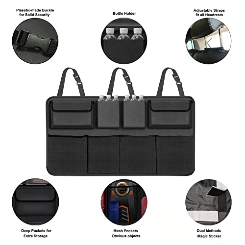 Wellkool Car Trunk Car Organisers, Backseat Hanging Car Organisers with 8 Large Storage Bag -Trunk Organizer for SUV,Truck,Van -Your Space Saving Exper (Car Organizer1)