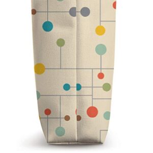 Mid Century Modern Dots n Lines Art Pattern Tote Bag