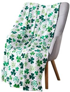 st. patrick’s day soft throw blanket: greens of ireland clovers and shamrocks design (shamrock shenanigans)