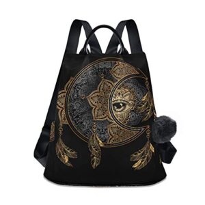 alaza boho crescent moon dreamcatcher backpack purse for women anti theft fashion back pack shoulder bag