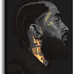 Legends Never Die Rap Singer Nipsey hussle Fan Art Hip-hop Art Canvas Art Poster and Wall Art Picture Print Modern Family Bedroom Decor Posters 18 x 12 Inches Unframed