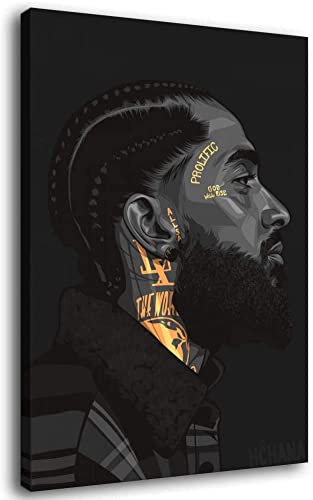 Legends Never Die Rap Singer Nipsey hussle Fan Art Hip-hop Art Canvas Art Poster and Wall Art Picture Print Modern Family Bedroom Decor Posters 18 x 12 Inches Unframed