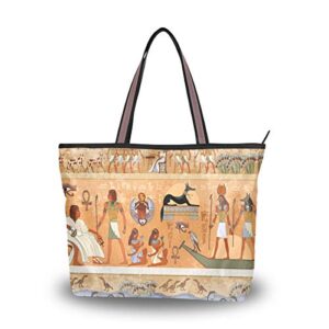 qmxo egypt egyptian pharaohs handbags and purse for women tote bag large capacity top handle shopper shoulder bag