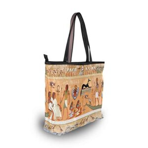 QMXO Egypt Egyptian Pharaohs Handbags and Purse for Women Tote Bag Large Capacity Top Handle Shopper Shoulder Bag