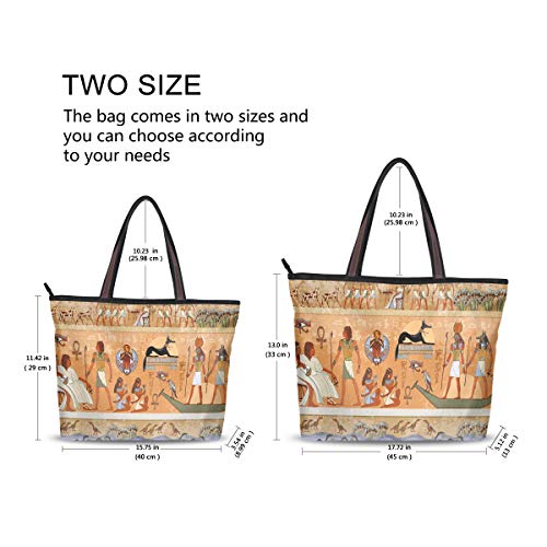 QMXO Egypt Egyptian Pharaohs Handbags and Purse for Women Tote Bag Large Capacity Top Handle Shopper Shoulder Bag