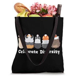 Funny 'Celebrate Diversity' Cute Shirt for Guinea Pig Lovers Tote Bag