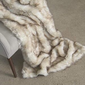 best home fashion heavyweight super soft luxury faux fur oversized throw blanket – 58″ w x 84″ l – champagne fox