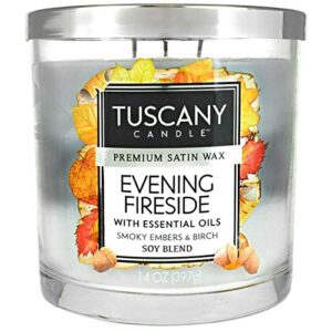 tuscany fireside evening 3-wick glass jar candle