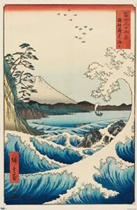 trends international hiroshige – the sea at satta wall poster, 22.375″ x 34″, unframed version