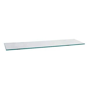 all safe glass 10″ x 42″ rectangle tempered clear floating glass shelf – glass only