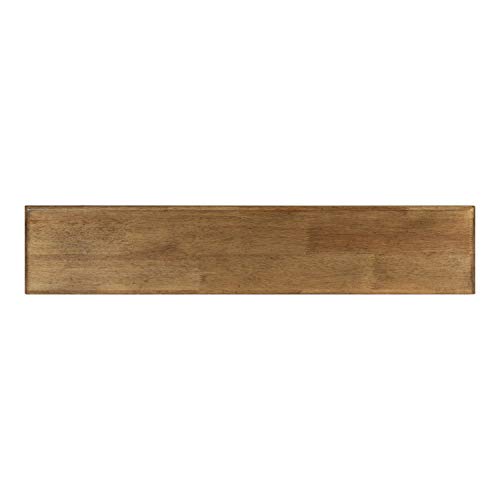 Kate and Laurel Abberly Farmhouse Wall Shelf, 28 x 5 x 6.5, Rustic Brown and White, Rustic Floating Shelf for Wall