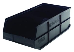 quantum storage k-ssb485bk-3 3-pack stackable plastic shelf bin, 20-1/2″ x 11″ x 7″, black