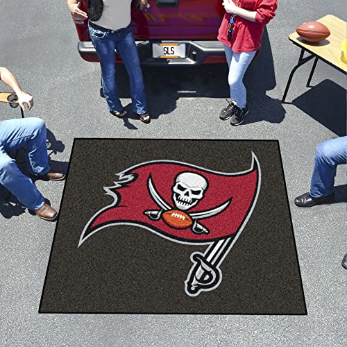 FANMATS 28821 Tampa Bay Buccaneers Tailgater Rug - 5ft. x 6ft. Sports Fan Area Rug, Home Decor Rug and Tailgating Mat - Buccaneers Primary Logo