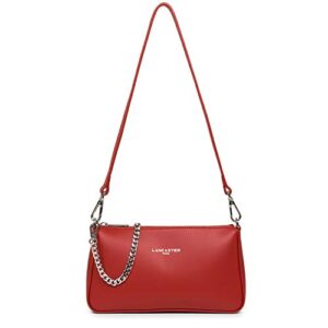 lancaster smooth even zipped pouch – red