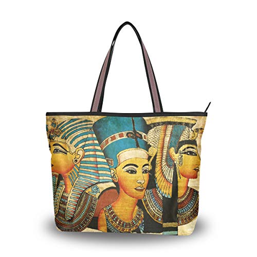 QMXO Ethnic Egypt Egyptian Parchment Handbags and Purse for Women Tote Bag Large Capacity Top Handle Shopper Shoulder Bag