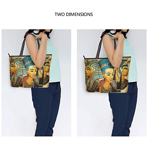 QMXO Ethnic Egypt Egyptian Parchment Handbags and Purse for Women Tote Bag Large Capacity Top Handle Shopper Shoulder Bag