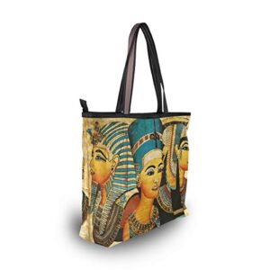 QMXO Ethnic Egypt Egyptian Parchment Handbags and Purse for Women Tote Bag Large Capacity Top Handle Shopper Shoulder Bag