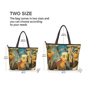 QMXO Ethnic Egypt Egyptian Parchment Handbags and Purse for Women Tote Bag Large Capacity Top Handle Shopper Shoulder Bag