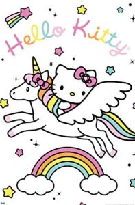 trends international hello kitty – unicorn wall poster, 22.375″ x 34″, unframed version