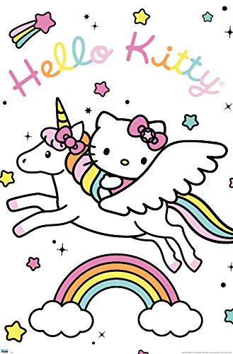Trends International Hello Kitty - Unicorn Wall Poster, 22.375" x 34", Unframed Version