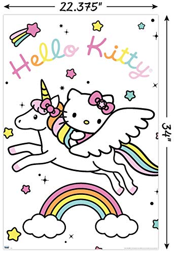 Trends International Hello Kitty - Unicorn Wall Poster, 22.375" x 34", Unframed Version