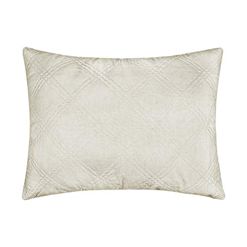 Levtex Home - 100% Linen Front/100% Cotton Back - King Quilted Sham - Washed Linen - Natural - Sham Size (36 x 20in.)