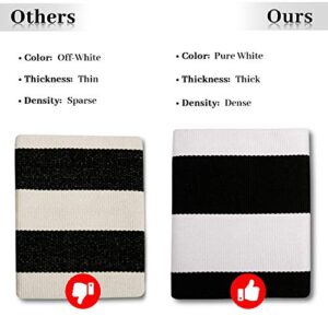 EARTHALL Black and White Striped Rug 27.5 x 43 Inches Cotton Hand-Woven Reversible Foldable Washable Black and White Outdoor Rug Stripe for Layered Door Mats Porch/Front Door Black Rug