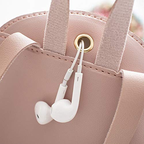 Women Small Cell Phone Purse Backpack Crossbody Bag Girls Trendy Smartphone Wallet Lightweight Pouch Bag Sweden simple style normcore Ultralight Travel Cute Waterproof Mini Shoulder Bag (Pink2)