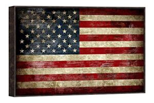 pyradecor walnut framed large old vintage american flag canvas prints wall art pictures paintings for living room office home decorations modern abstract landscape artwork