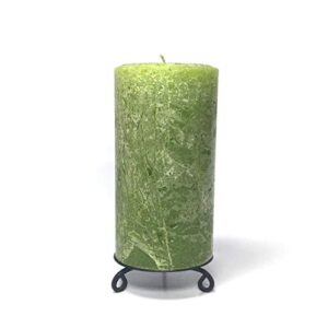 pear green rustic unscented pillar candle – choose size – handmade