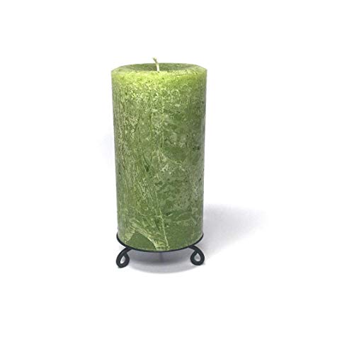 Pear Green Rustic Unscented Pillar Candle - Choose Size - Handmade