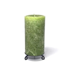 Pear Green Rustic Unscented Pillar Candle - Choose Size - Handmade