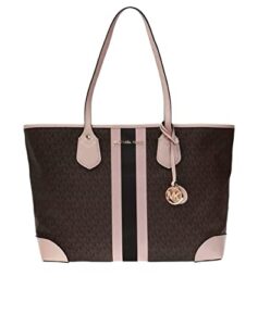 michael kors eva large tote brown/soft pink one size