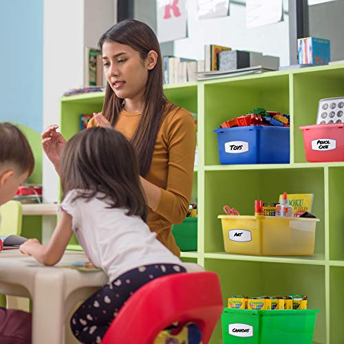 Prextex Toy Plastic Storage Bins - Pack of 4 Containers | Storage Box For Closet Organizers, Classroom Toy Bin, File Organizer, Craft Storage