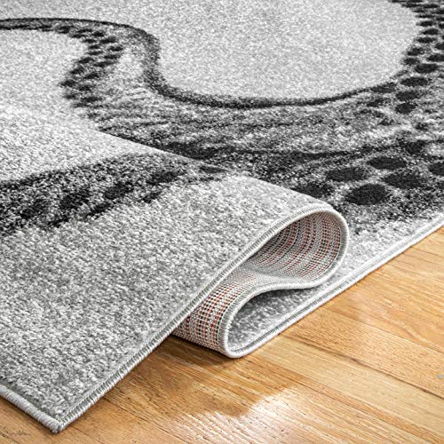 nuLOOM Loren Octopus Area Rug, 6' 7" x 9', Grey