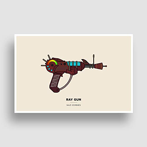 Ray Gun Illustration Poster; Gaming Poster, Unframed, Gaming Decor, Gifts under $15